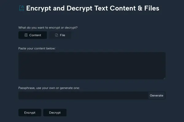 Screenshot of Encrypt